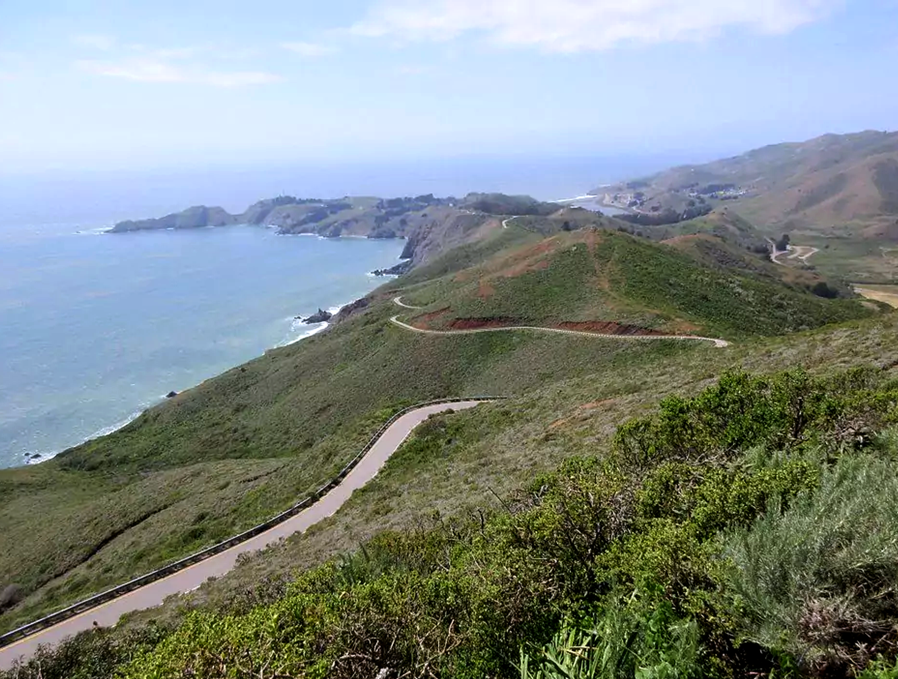 Marin Headlands coastal trail with ocean view